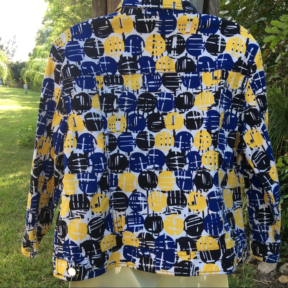 Ruby Rd. Blue print short jacket Sz 14 - Picture 4 of 4